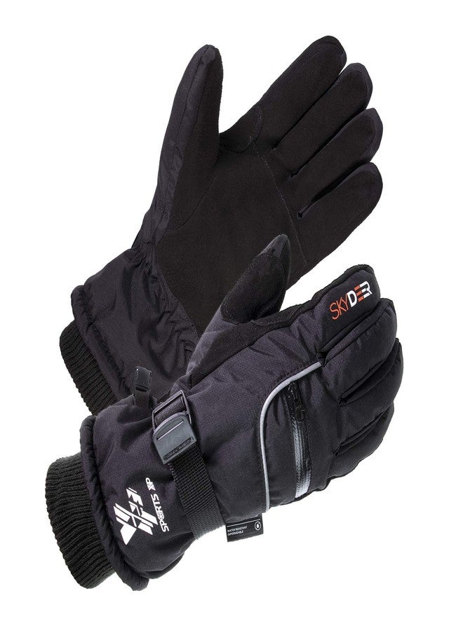 SKYDEER Waterproof Deerskin Suede Leather Ski Gloves for Snowboarding, Skiing, Ice Fishing, Snowmobile, Ice Skating, Hiking, Kayaking (SD8650T/L) - Image 1